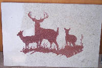 deer family stone etching